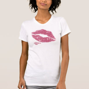 Ladies Villegas Lips Pink T-Shirt