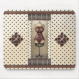 Ladies Vintage Antique Corset with Jewels Mousepad