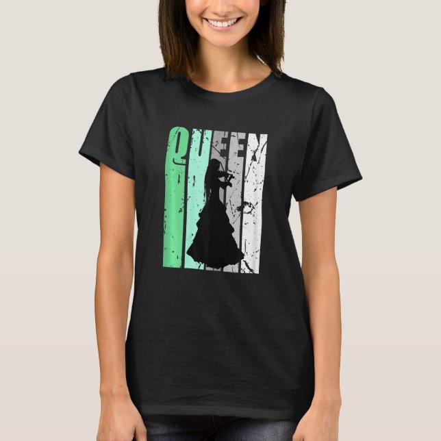Ladies Violinist Queen Cute Cool Design Motivate V T-Shirt (Front)