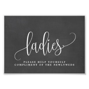 Ladies Wedding Bathroom Sign Choose Your Size