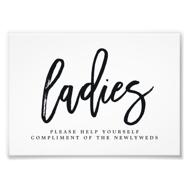 Ladies Wedding Bathroom Sign Choose Your Size (Front)