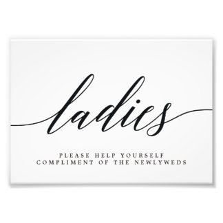 Ladies Wedding Bathroom Sign Choose Your Size