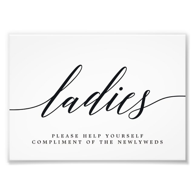 Ladies Wedding Bathroom Sign Choose Your Size (Front)