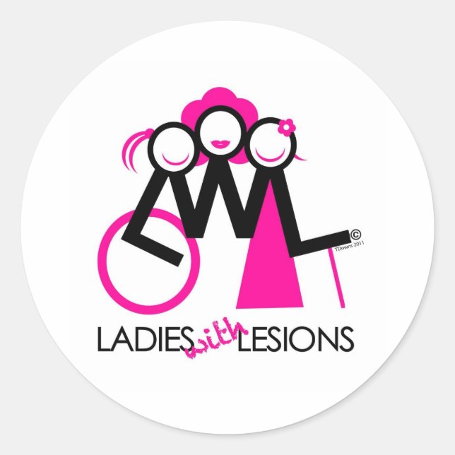 Ladies With Lesions Classic Round Sticker (Front)