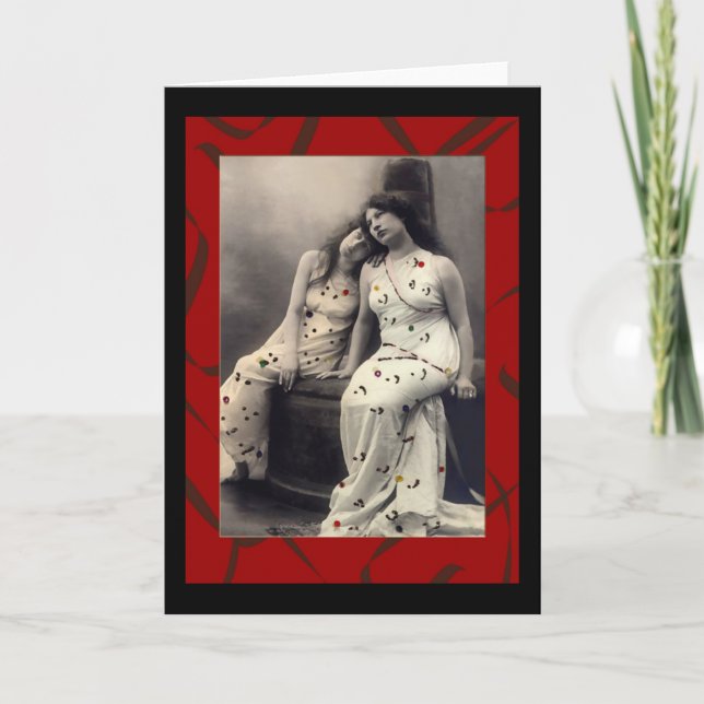 Ladies with long hair  Victorian note cards (Front)