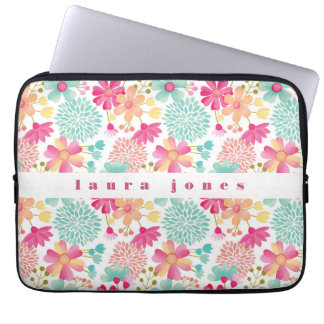 Ladies Womens Girls Painted Floral Name Case