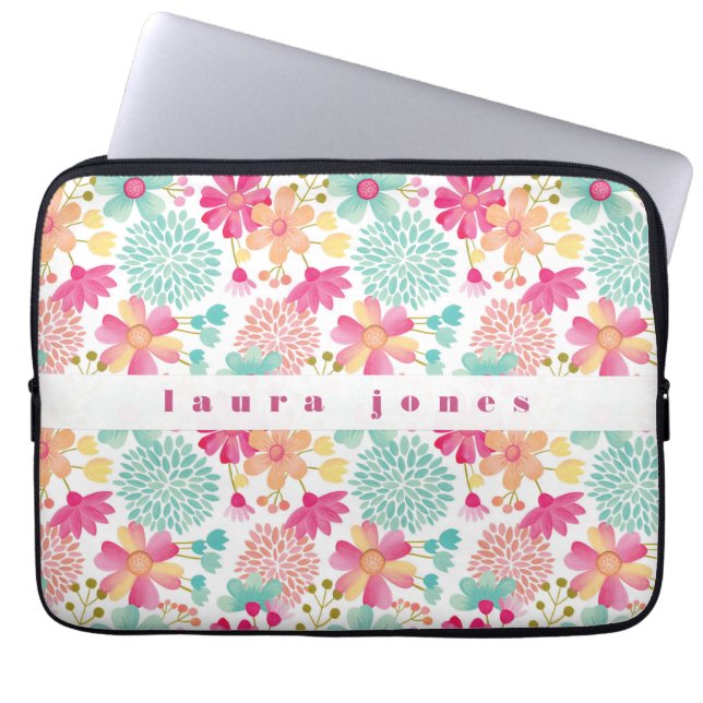 Ladies Womens Girls Painted Floral Name Case (Front)
