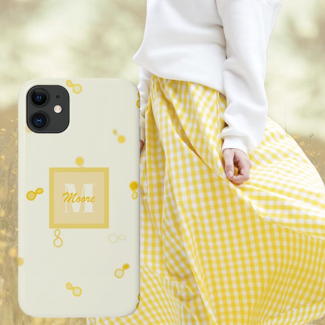 Ladies Yellow Scattered Paisley-Birthday-Mum's Day Case-Mate iPhone Case (Modern Paisley - Loose Scattered in Yellow Ombre by Leapfroglisics)