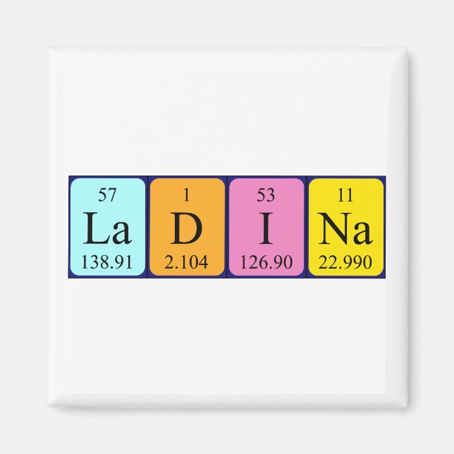 Ladina periodic table name magnet (Front)