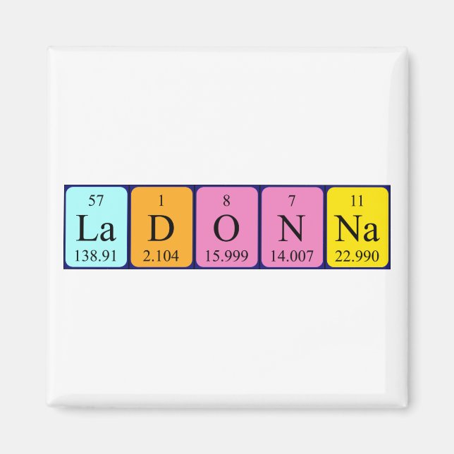 Ladonna periodic table name magnet (Front)