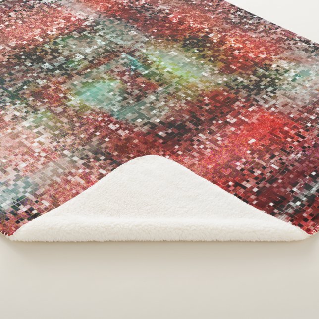 Ladrilho vermelho manchado com tinta spray sherpa blanket (3/4)