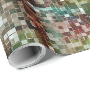 Ladrilho vermelho manchado com tinta spray wrapping paper