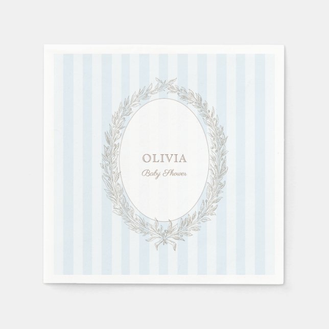 Laduree French Caffee Patisserie Bonjour Bebe Blue Napkin (Front)