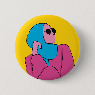 Lady 6 Cm Round Badge
