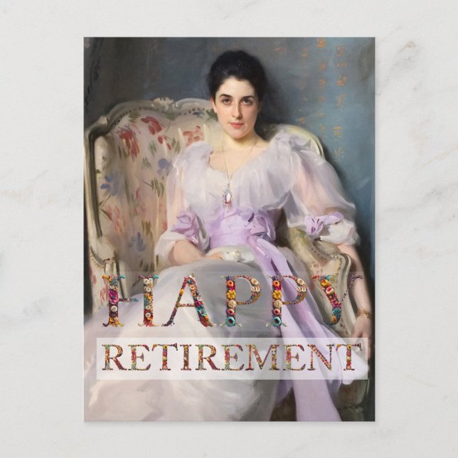 Lady Agnew of Lochnaw Happy Retirement Postcard (Front)
