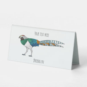Lady amherst's pheasant bird cartoon illustration