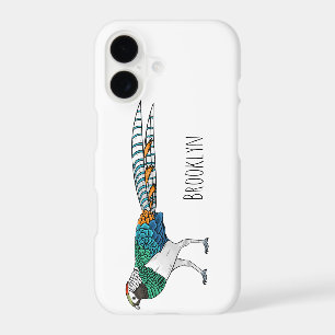 Lady amherst's pheasant bird cartoon illustration