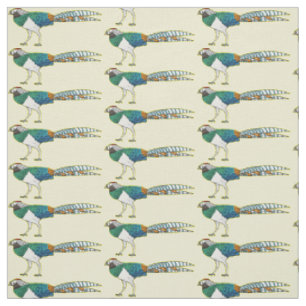 Lady amherst's pheasant bird cartoon illustration  fabric