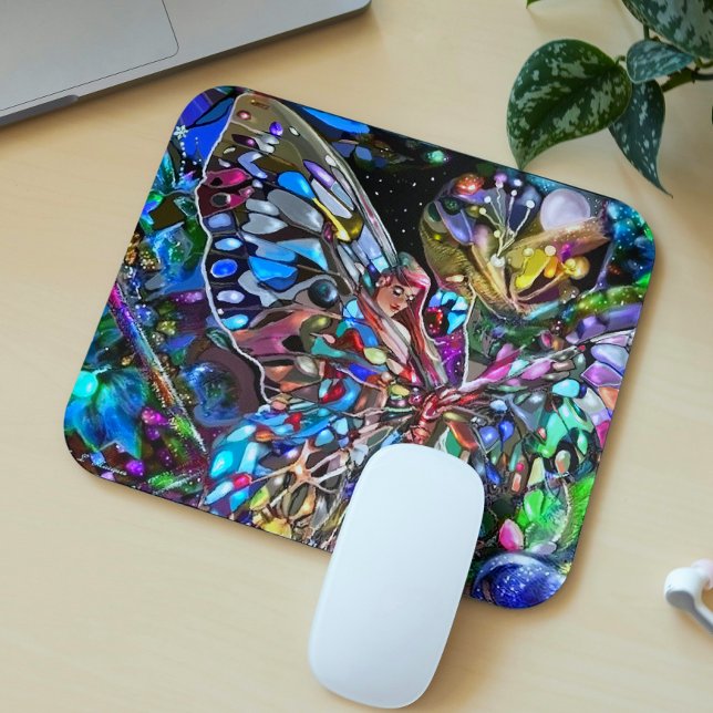 Lady and Butterfly Mouse Pad (Creator Uploaded)