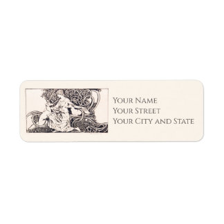 Lady and Dogs by Arthur Rackham Return Address Label