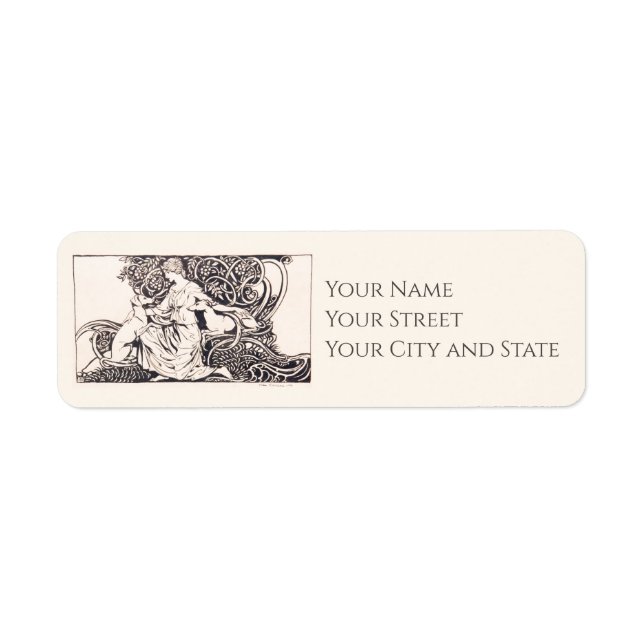 Lady and Dogs by Arthur Rackham  Return Address Label (Front)