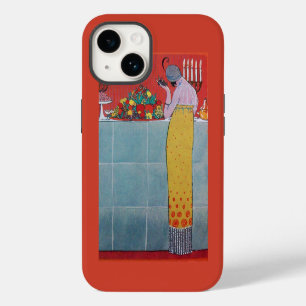 LADY AND FRUITS TABLE SET ART DECO BEAUTY FASHION iPhone 14 CASE
