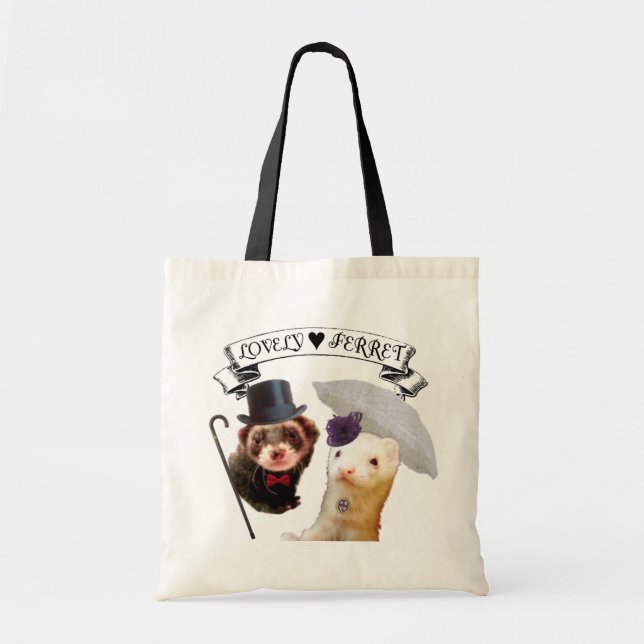 "Lady and Gentleman" ferret Tote Bag (Front)