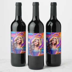 Lady and Heart Hands Wine Label