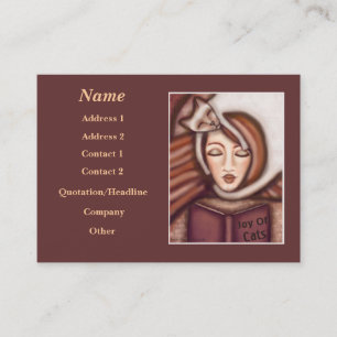 Lady And Her Siamese Cat Business Card