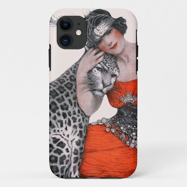 Lady and Leopard Case-Mate iPhone Case (Back)