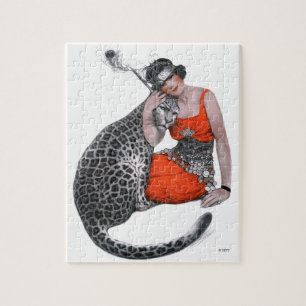 Lady and Leopard Jigsaw Puzzle