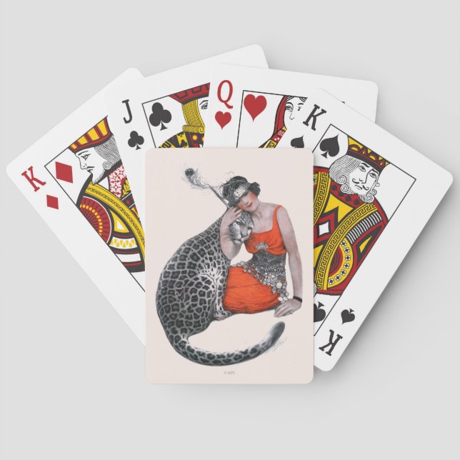 Lady and Leopard Playing Cards (Back)