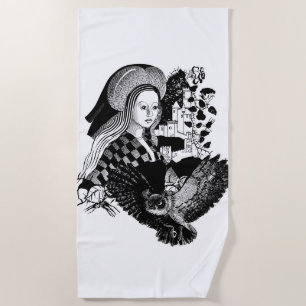 Lady and Night Owl Beach Towel