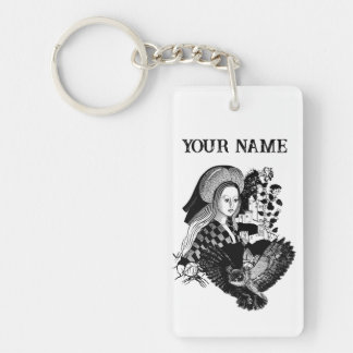 Lady and Night Owl Key Ring