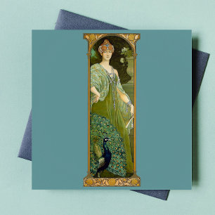 Lady and Peacock Tile