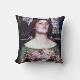 Lady and Roses, John William Waterhouse Cushion