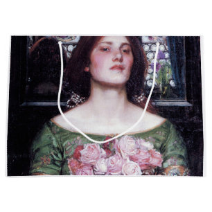 Lady and Roses, John William Waterhouse Large Gift Bag