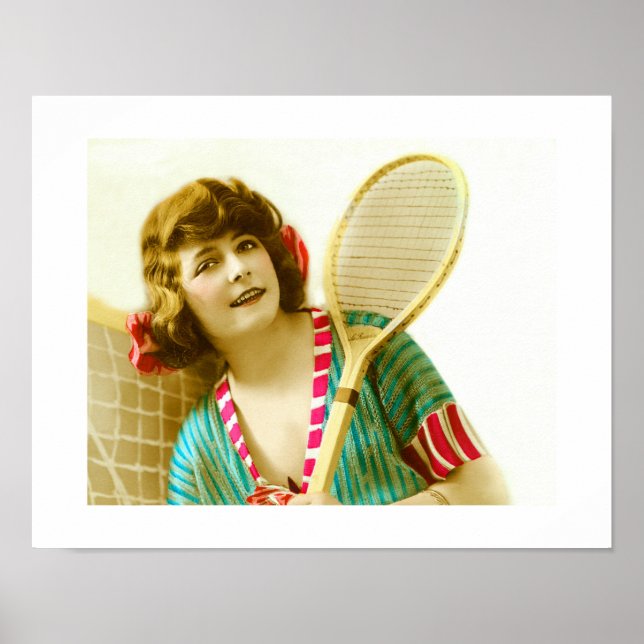 Lady and tennis poster (Front)