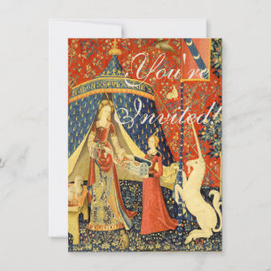 Lady and the Unicorn Mediaeval Tapestry Art Invitation