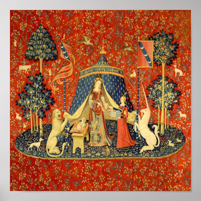 Lady and the Unicorn Mediaeval Tapestry Art Poster (Front)