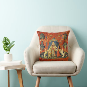 Lady and The Unicorn Mediaeval Tapestry: French Ar Cushion