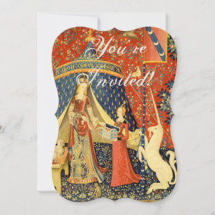 Lady and The Unicorn Mediaeval Tapestry: French Ar Invitation