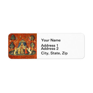 Lady and The Unicorn Mediaeval Tapestry: French Ar Return Address Label