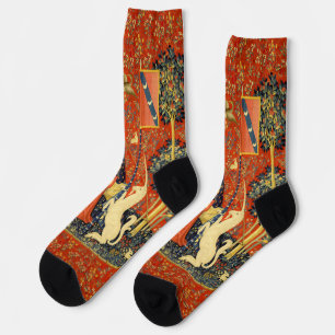 Lady and The Unicorn Mediaeval Tapestry: French Ar Socks
