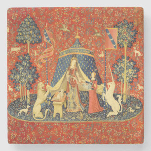 Lady and The Unicorn Mediaeval Tapestry: French Ar Stone Coaster