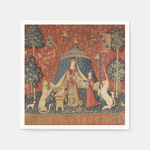 Lady And The Unicorn Middle Ages Vintage Tapestry Napkin