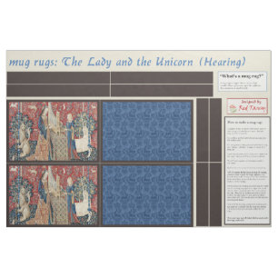 Lady and Unicorn DIY Mug Rugs Fabric