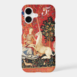 LADY AND UNICORN Fantasy Flowers,Animals Monogram