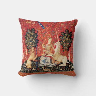 LADY AND UNICORN Lion,Fantasy Flowers,Animals Cushion