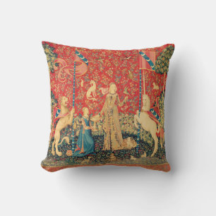 LADY AND UNICORN Lion,Fantasy Flowers,Animals Cushion